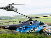 Helicopters from Náměšť introduced their new tiger camouflage