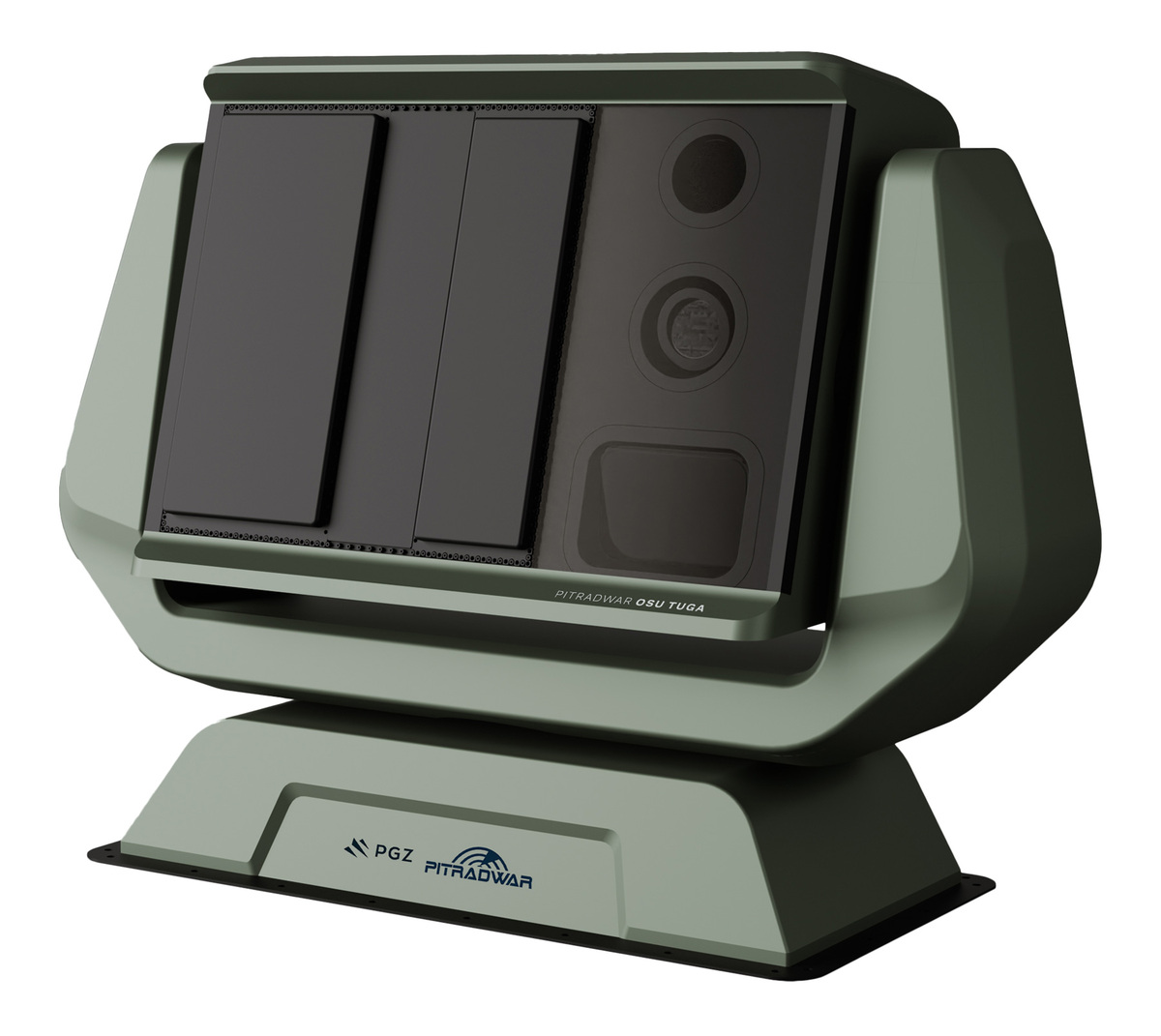 Picture: Visualization of TUGA integrated into optoelectronic observation and tracking head. Model was presented during International Defence Industry Exhibition MSPO 2024 | PGZ